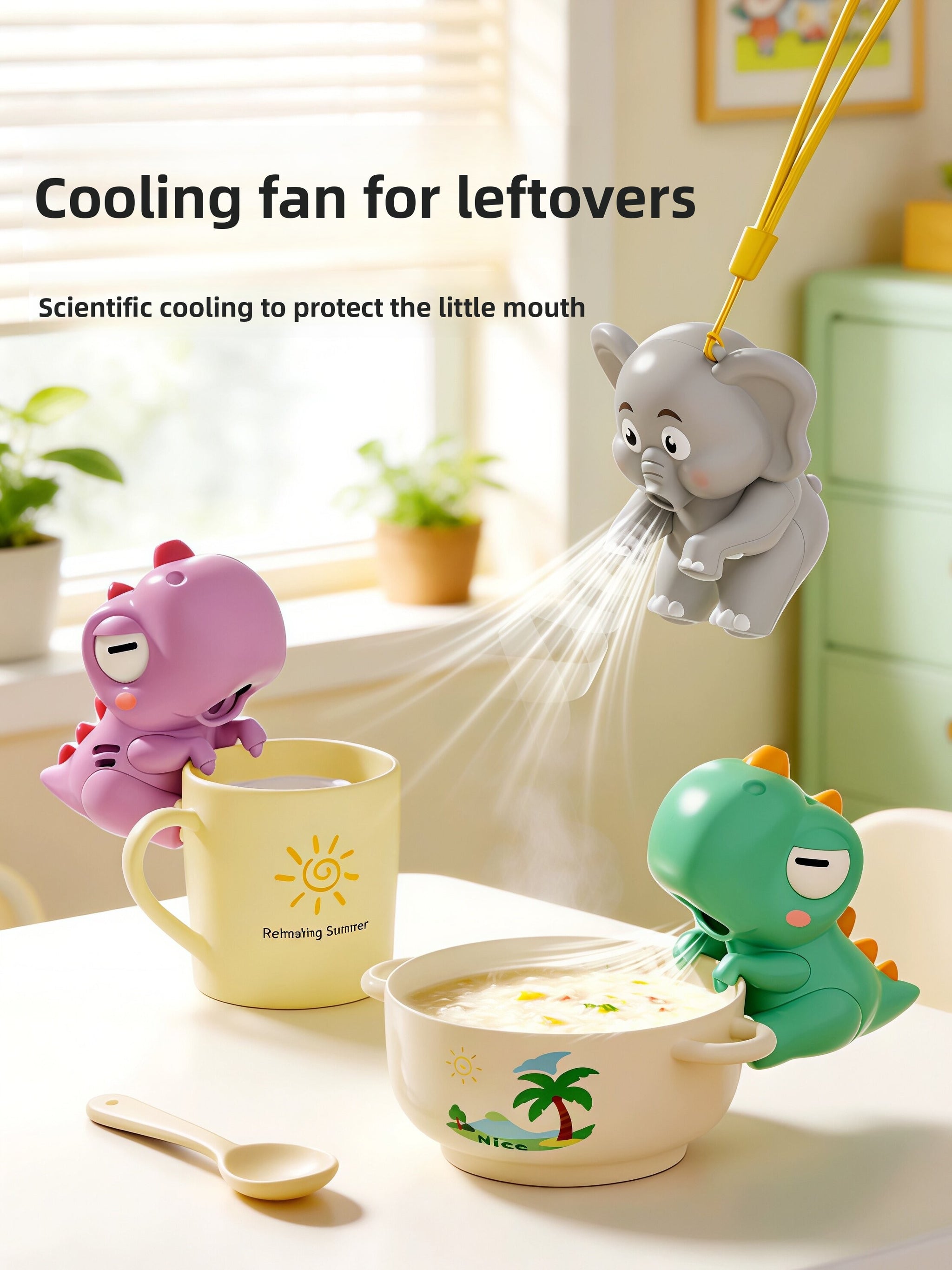 Children's Dinosaur Food Cooling Fan