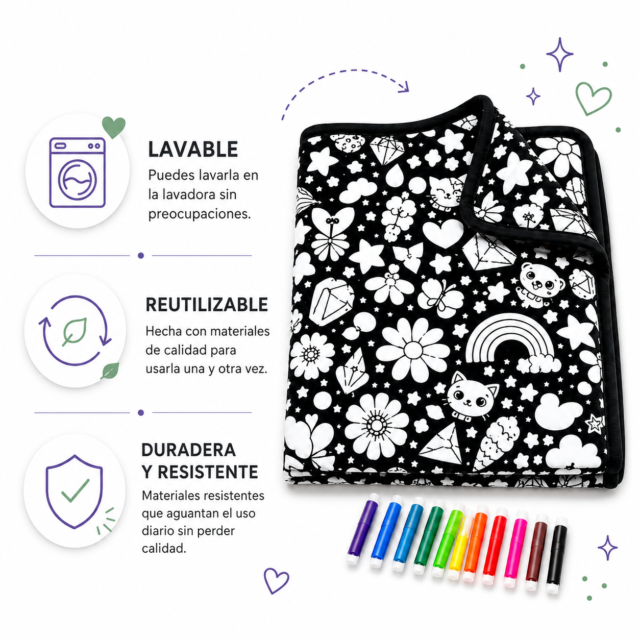 SoftColor™ — Manta para colorear, lavar y volver a pintar