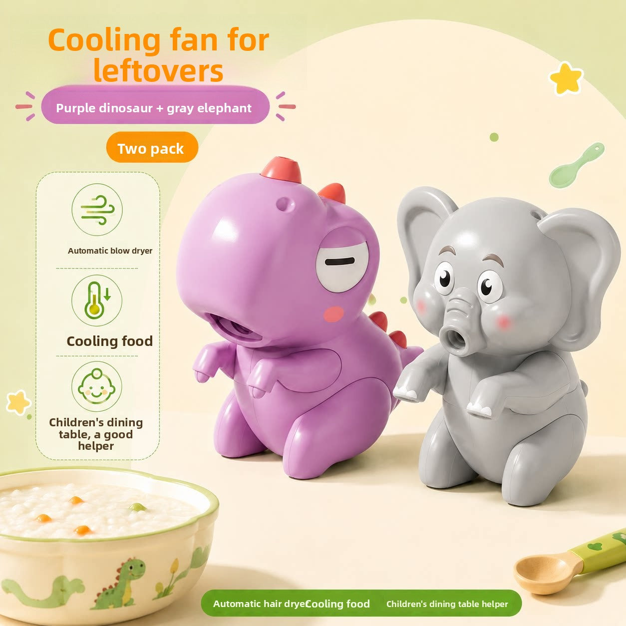 Children's Dinosaur Food Cooling Fan