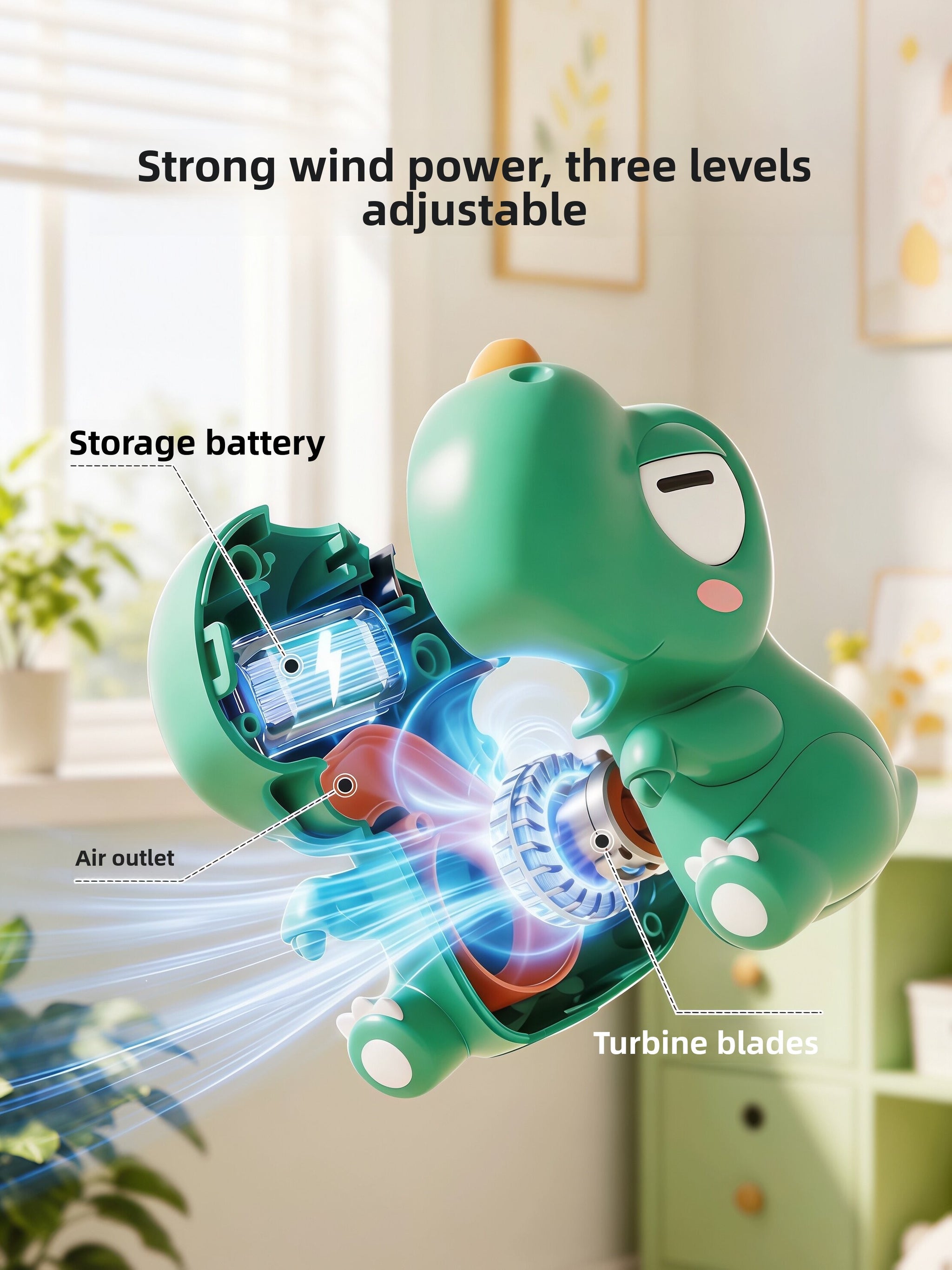 Children's Dinosaur Food Cooling Fan