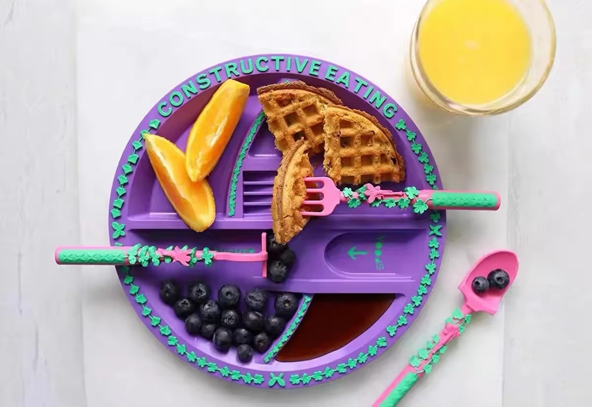Plato DinoSnack hadas vista cenital