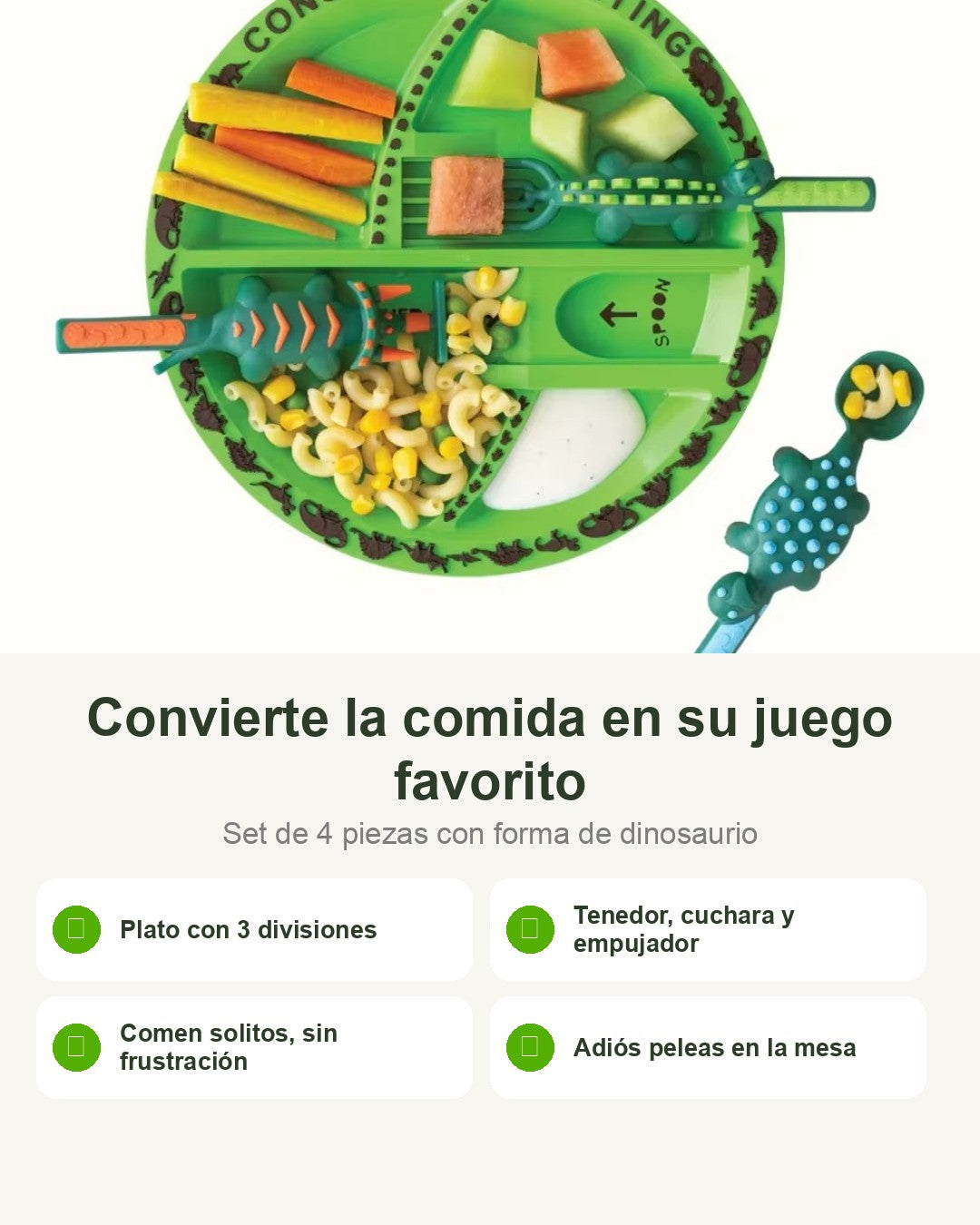 DinoSnack beneficios - set de 4 piezas